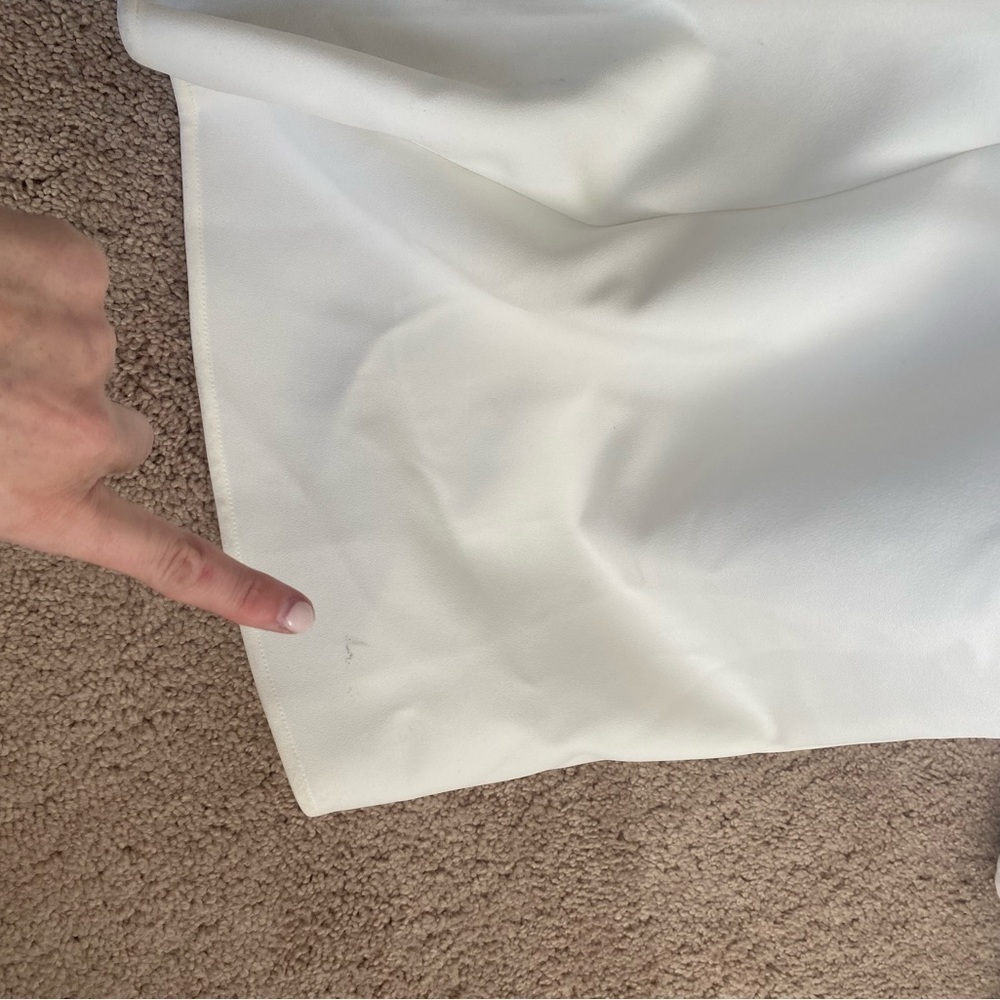 BCBGMAXAZRIA- White “Estrella” Cutout Cap Sleeve Maxi Cocktail Dress - Picture 8 of 10